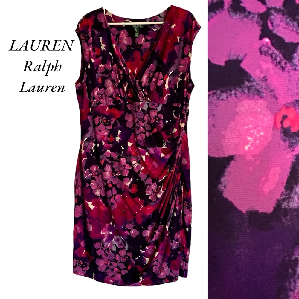 Lauren Ralph Lauren Pink and Purple Floral Maxi Dress